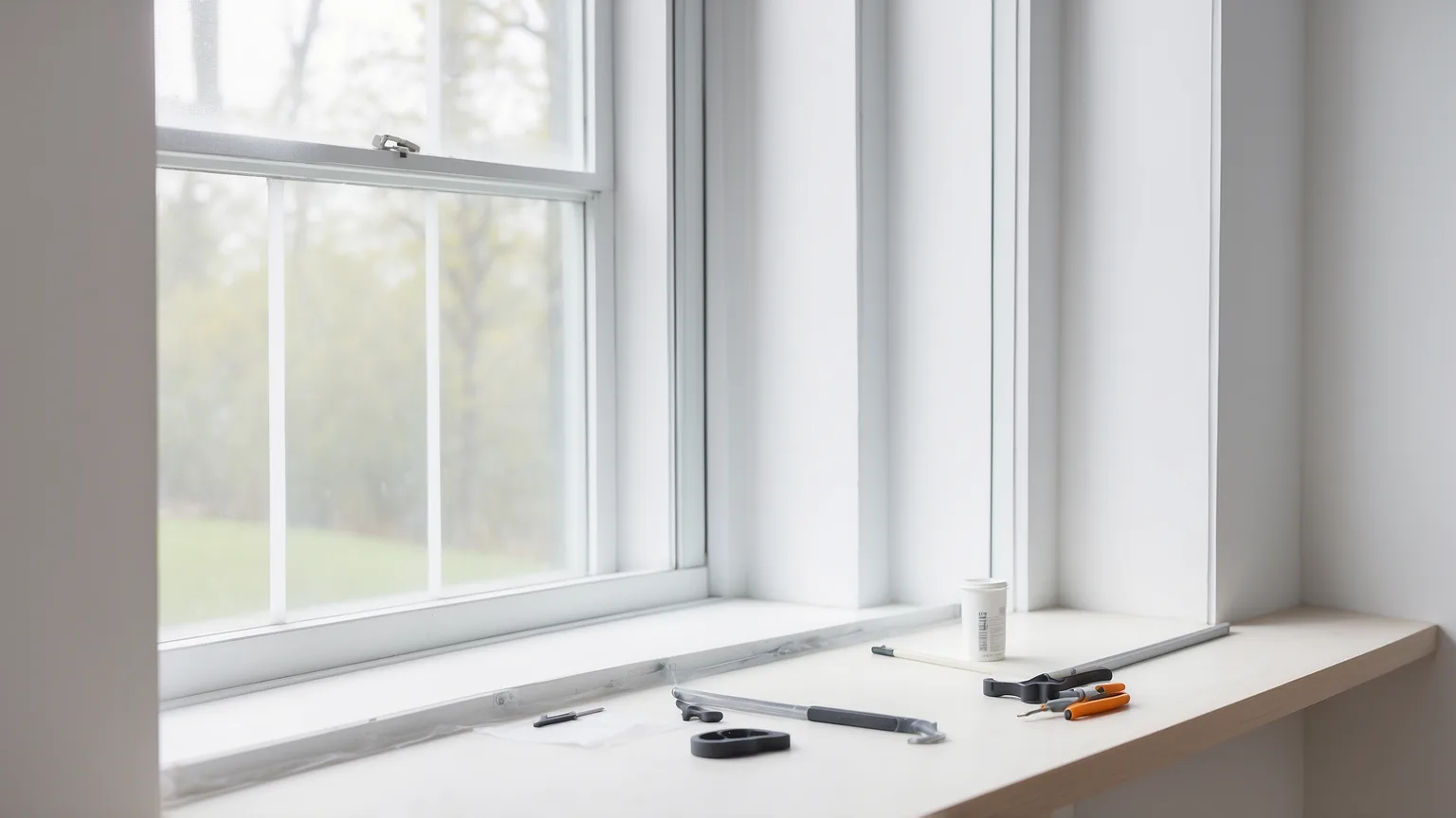 Neues Fenster wird in die Maueröffnung eingesetzt